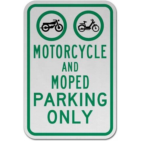 Motorcycle and Moped Parking Only Sign