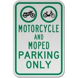 Motorcycle and Moped Parking Only Sign